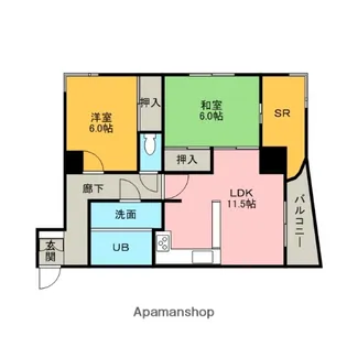 コーポルミナス【402号室】の間取り