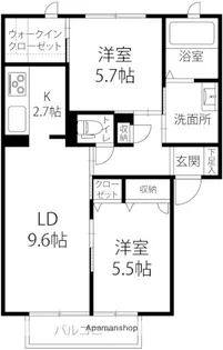 キートス【F215号室】の間取り