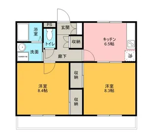 ラ・ピュール【202号室】の間取り