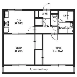ラ・ピュール【201号室】の間取り