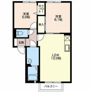 アウル【202号室】の間取り