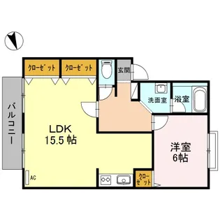 プレジールJ.M【1階】の間取り