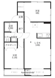 アイディール泉野【105号室】の間取り