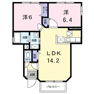 アンジュ・ミニョン【1階】の間取り