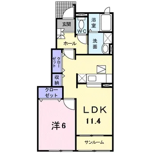 ヴィラージュ Ⅱ【1階】の間取り