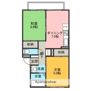 ハウゼスMT【111号室】の間取り