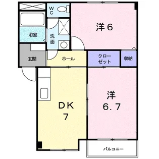アベニューⅢ【2階】の間取り