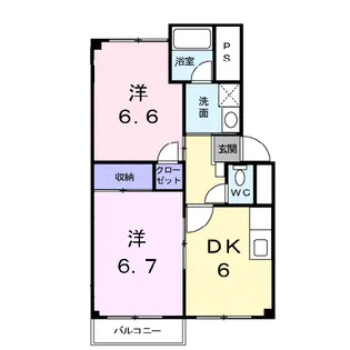 ホワイトバーチNS【2階】の間取り