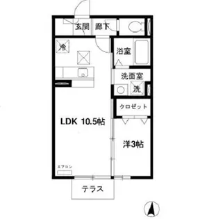 タンジェリンコート【1階】の間取り