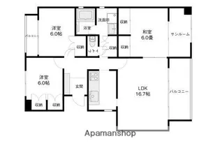 グランフォルム泉野【204号室】の間取り