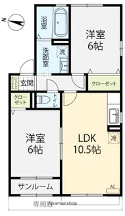 ウィルモアドリーム【A103号室】の間取り