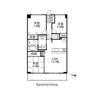 ファスタージュ泉が丘サーモス【305号室】の間取り