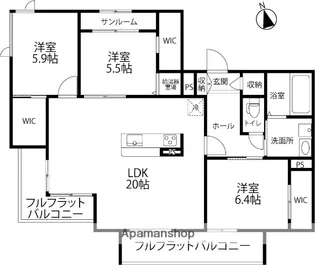 ラ ベレッサ泉が丘【201号室】の間取り