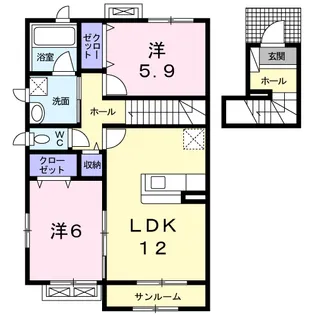 ブルーシャトーⅠ【2階】の間取り