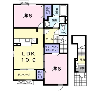 クレメントⅠ【2階】の間取り