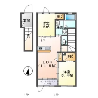 カノン【2階】の間取り
