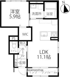 SIMFONIA(シンフォニア)【102号室】の間取り