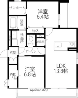 ル・ココン【201号室】の間取り