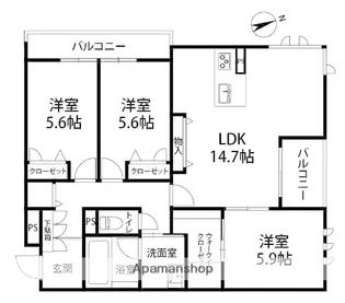 LACHIC(ラシック)【203号室】の間取り