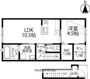BRANZ野々市A棟C棟【C202号室】の間取り