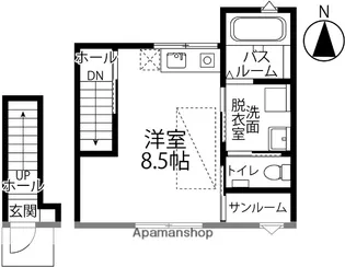 BRANZ野々市B棟【B201号室】の間取り