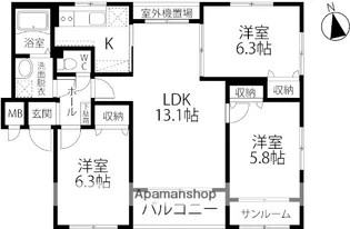 グランドソレーユ【301号室】の間取り