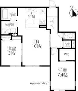 フォルトゥーナ泉が丘【102号室】の間取り