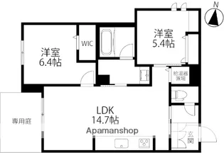 ファミーユ金沢八日市【108号室】の間取り