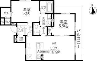 アンフィール泉が丘【2階】の間取り