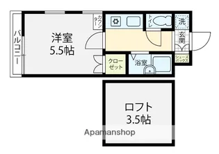 アップルハウス馬替【204号室】の間取り