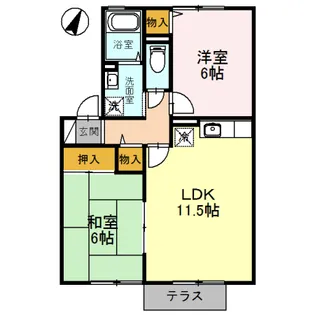 セジュールヴィヴレ【1階】の間取り