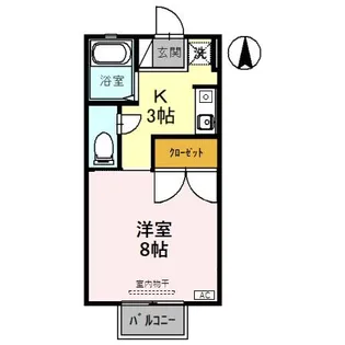 ビューラⅡ【105号室】の間取り