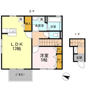 ウエストハイツ【2階】の間取り