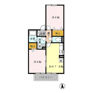 ジョイキャッスル A A【2階】の間取り