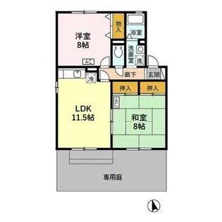 ヴォワテュール稲荷【1階】の間取り