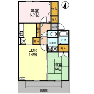 サンフラワー B【1階】の間取り