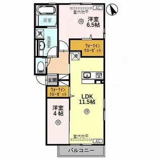 ロイヤルコート若宮【1階】の間取り
