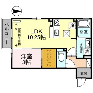 オルスフラーズ【102号室】の間取り