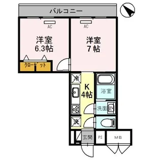 けやき通りレジデンス【3階】の間取り