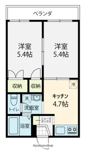 ハウスプラスパ−【203号室】の間取り