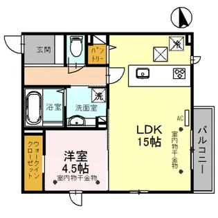ウエスト金沢【1階】の間取り