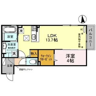 ベルフォレット【1階】の間取り