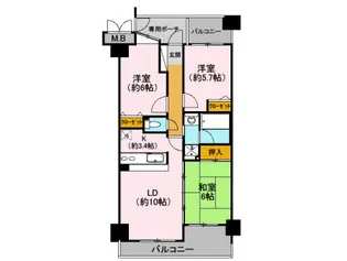 金沢駅西グリーンマンション【4階】の間取り