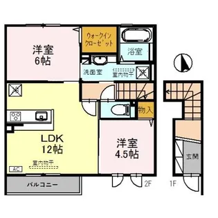 布水の里 B【205号室】の間取り