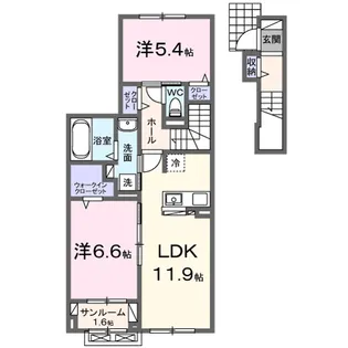 ヴィラアミング Ⅲ【2階】の間取り