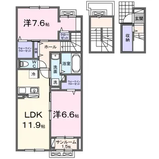 ヴィラアミング Ⅲ【3階】の間取り
