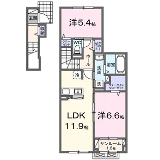 ヴィラアミング Ⅲ【2階】の間取り