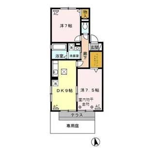 アルカディア産王 B【1階】の間取り