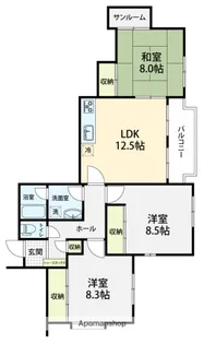 パスト泉野【201号室】の間取り