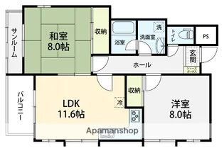 パスト泉野【205号室】の間取り